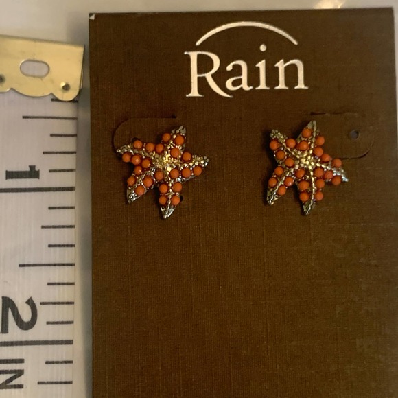 Rain starfish earrings NWT coral and gold-toned - Picture 4 of 6